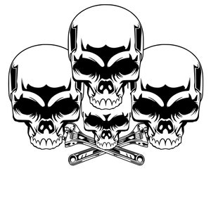Gekreuzte Schraubenschlüssel & Totenkopf SVG Download Cut File ,Candy Skull Svg png, Sugar Skull Day of the Dead, Silhouette, Clipart, Svg Vektor Mechaniker