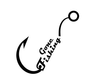Fishing Hook Svg, Gone Fishing saying Svg, Bass Fish Svg, Fisherman Svg. Vector Cut file Cricut, Silhouette, Hook svg, Instant Download, SVG