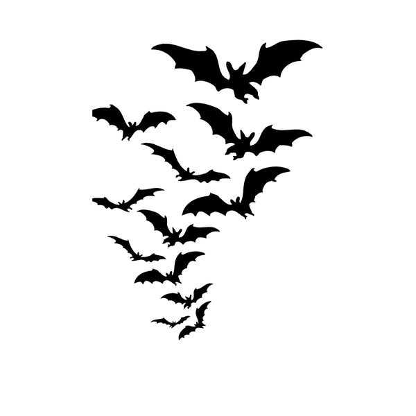 Flying Bats Digital Download, SVG, PNG, JPG, Spooky svg, Print  to cut Files for Cricut, Print to Cut File For Silhouette, engraving