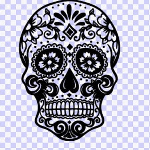 sugar Skull SVG PNG Download Cut File Sugar Skull Svg, Sugar Skull Black & White, Day of the Dead, Silhouette, Clip art, Skeleton Svg