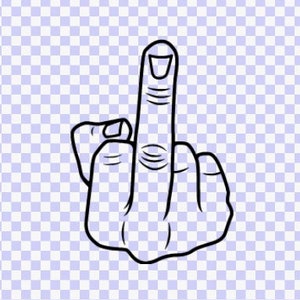 Middelvinger SVG, PNG Funny Download, vinger Svg Cut File, Cricut silhouet, laptop sticker, Flipping off SVG downloaden, F-off SVG, BMP
