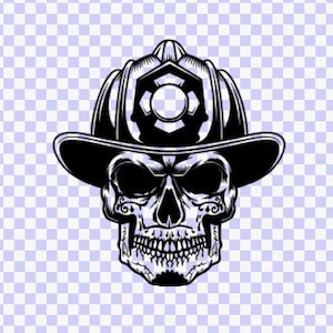 消防士の頭蓋骨 SVG、カット ファイル svg のダウンロード、死者の日のシュガー スカル、シルエット、クリップアート SVG ベクター svg、消防士の頭蓋骨 svg
