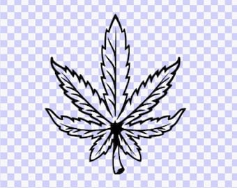 Thin Pot leaf SVG Download, SVG files Cricut, Svg files for Silhouette, pot leaf svg silhouette