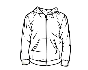 Hoodie outline Svg Download, Vector Cricut, Silhouette, commercial use vector clipart Hooded sweatshirt svg, hooded sweater template, mockup