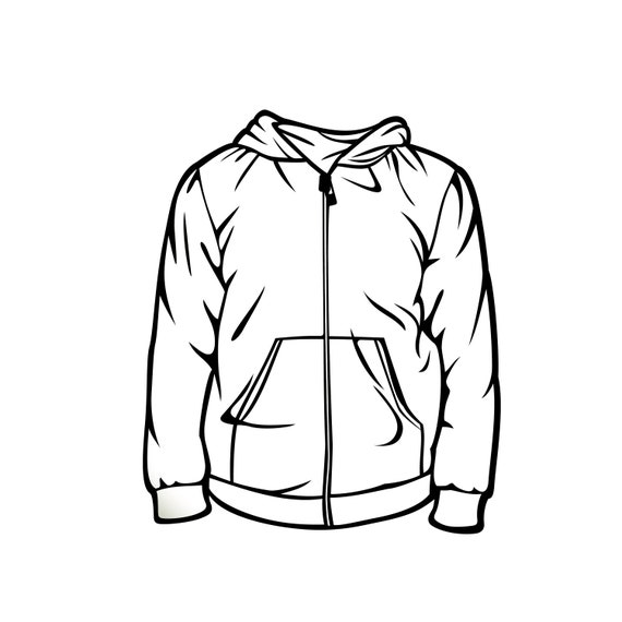 Hoodie Outline Svg Download Vector Cricut Silhouette Commercial Use Vector Clipart Hooded Sweatshirt Svg Hooded Sweater Template Mockup Etsy Canada