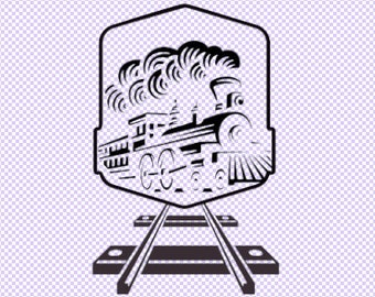 Locomotive Rail Road svg digital Download, Train logo, Steam Engine Vintage Retro Train Download SVG png, train SVG Cut file png, cricut svg