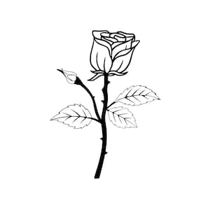 Long Stem Rose Download Vector Cut File, Bmp, Png, Jpg Cricut ...