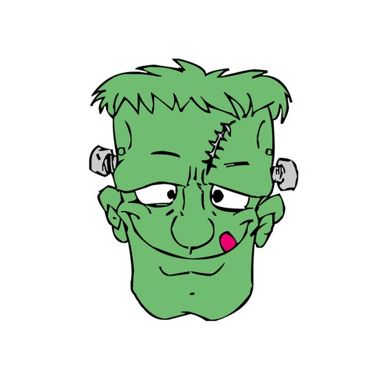Spooky Halloween Frankenstein Cara Cuelga Pendientes