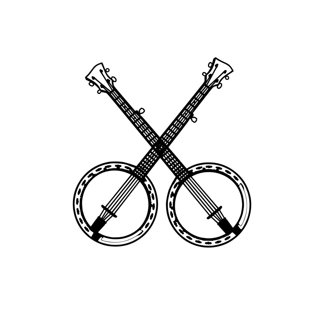 Dueling Banjos Svg Png Instant Digital Download, Banjo Svg Files, Banjo Guitar, Graphic Drawing
