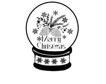 Snow Globe SVG, Digital Download, Winter Scene SVG, Christmas Snow Globe Cut File, Winter Svg, Snow Svg, Christmas Clipart, Snow Png