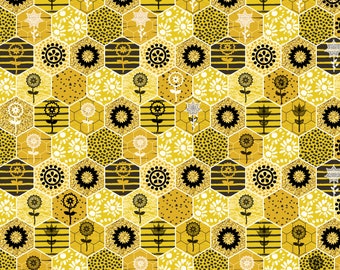 Floral Honeycomb PNG JPG Digital Download, Full Color Honey Bee Flower seamless sublimation Print to cut file, Cricut, Silhouette,
