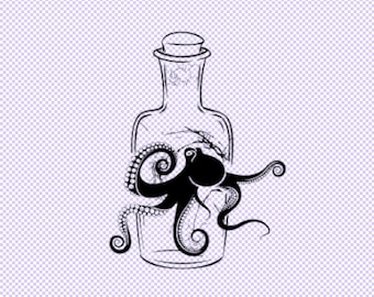 Kraken Svg, digitale download, Octopus SVG, Inktvis Svg, Octopus Clipart, Octopus Bestanden voor Cricut, Octopus Cut Files Voor Silhouet, png jpg