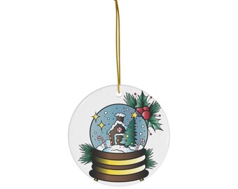 snow Globe Ornament, Snowglobe Decor, Snowman Christmas Ornament, Christmas Snow Globe, Christmas Gift