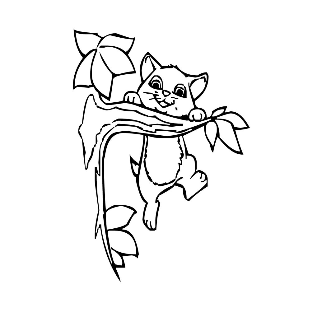 Cat in a Tree SVG, Kitty Cat Instant Download Cricut SVG Cut File, Silhouette File, Decals Mugs