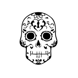 Custom Day Of the dead Skull Decal, Vinyl Decal Sticker, black vinyl Laptop Decal, Tumbler Decal, truck, car, Window Vinyl Decal, Skeleton
