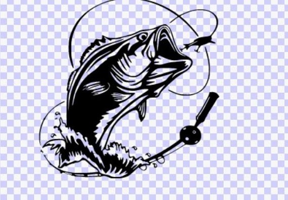 Bass Fishing SVG DOWNLOAD Fish Vector Cut Machine Cricut Sport Fishing,  Fish Svg, Cricut Svg, Fish Clip Art, Fishing Reels Fish Cut File 