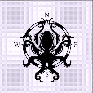 Octopus compass digital download, PNG SVG, Kraken Svg, Squid Svg, Octopus Clipart, Octopus Files for Cricut, Octopus Cut File For Silhouette