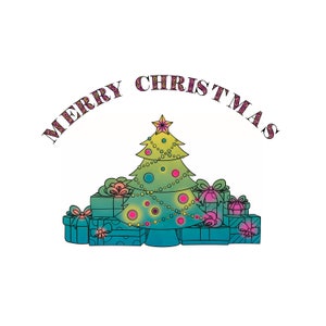 Joyeux Noël svg télécharger, Arbre de Noël présente SVG, Conception de sublimation, Joyeux Noël PNG, PNG de Noël, Cadeaux de Noël, aquarelle
