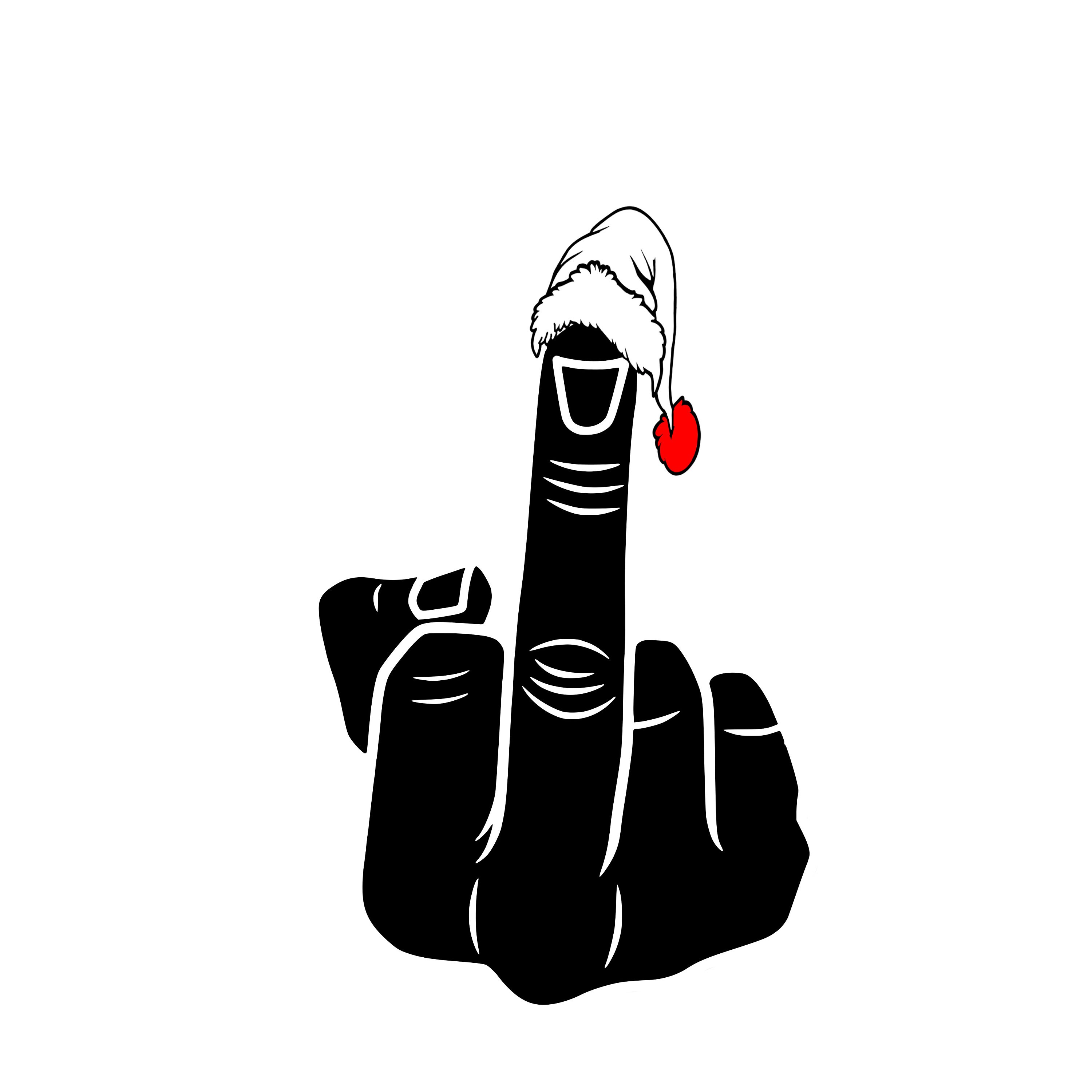Black Middle Finger Svg, Funny Xmas Download, Finger Svg Cut File
