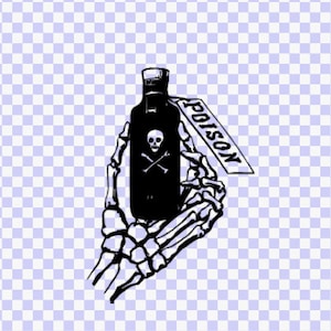 Poison Bottle svg Skeleton hand Svg instant digital Download, Cricut svg, Clip art, Png, svg, silhouette svg png clip art skeleton hand svg