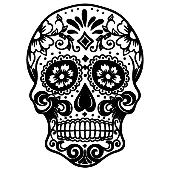 SUGAR SKULL SVG Skull Tattoo Digital Cut Files for Cricut Day of the