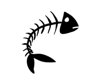 Fish Skeleton SVG, Digital download, Cricut download file, Silhouette cut file, Laser Engraver svg, Funny fishing svg, Fish Swimming svg