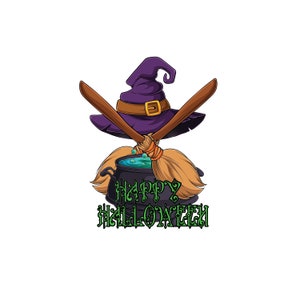 Halloween Witch Broom Digital Download, SVG, PNG, Halloween SVG, Files for Cricut, Print to Cut Silhouette