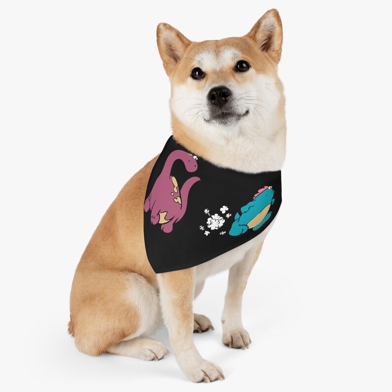 Cute dog pet bandana pet Dino Toots Dog Bandana nylon Collar Cute dog gift Adjustable nylon collar cute Dog scarf Bandana collar Dog