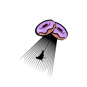 Donut shpaceship Beaming up a chicken png, UFO Instant download Space Ship Download Clip art, cricut Silhouette, commercial use, Chicken png