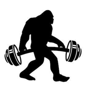 Bigfoot weight lifting svg Cut File Instant Digital Download Sasquatch svg Cricut silhouette vector art Instant download