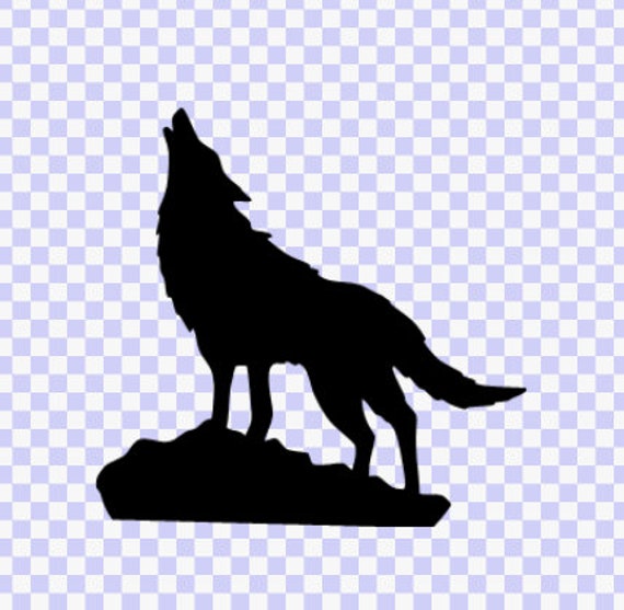 Howling Wolf Silhouette PNG Clip Art Image​