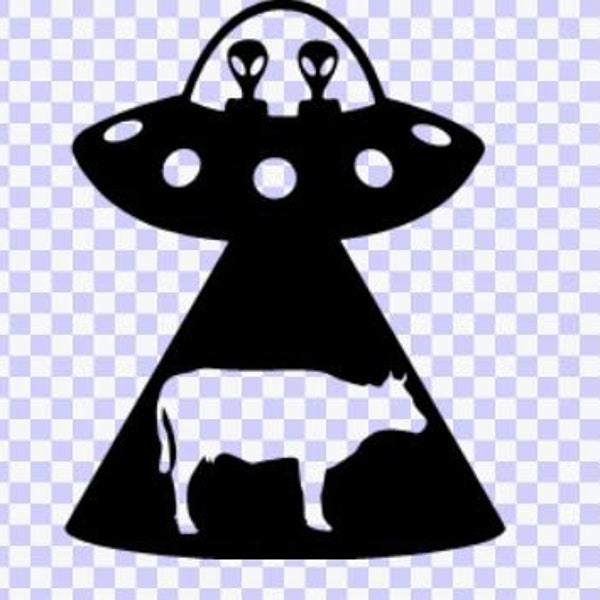 UFO Space Ship Download Clip art, svg download Cow alien Abdication cricut svg clip art download Silhouette download svg png, cut file funny