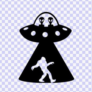 UFO Bigfoot svg Instant download Space Ship Download Clip art, svg download yeti alien cricut svg Silhouette download svg png cut file funny