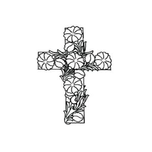 Cross & Flowers SVG Download, SVG files for Cricut, Svg files for Silhouette, Digital Download, Svg Design, Cricut files, Christian svg