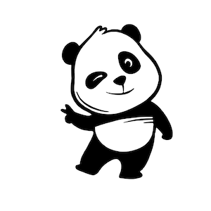 Peace panda Decal, Laptop decal sticker, window sticker, Cute panda decal, peace hand Panda, peace decal,