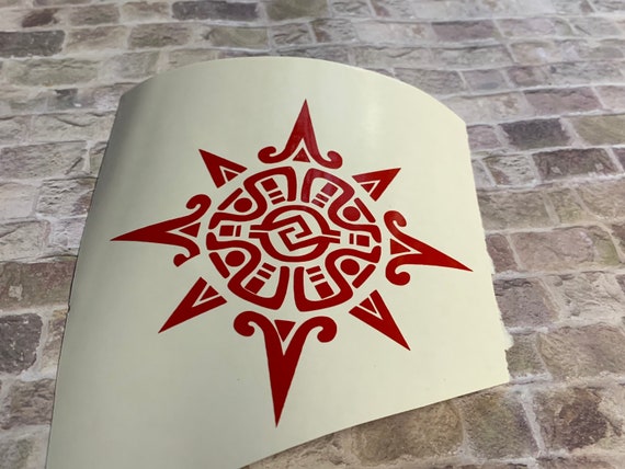 Aztec Decal, Red Permanent Aztec Vinyl Decal Sticker Decal Decor Decal  Laptop Decal, Tumbler Decal Coffee Mug, Tribal 