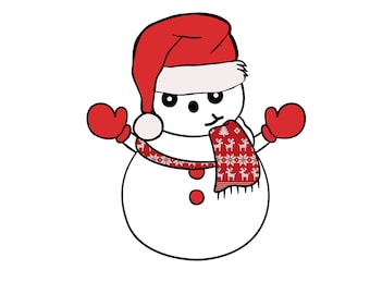 Snowman SVG digital download, Christmas svg, Snowman clipart, Christmas Cut File, Snowman Vector, Silhouette Studio Cameo, Cricut, ScanNCut