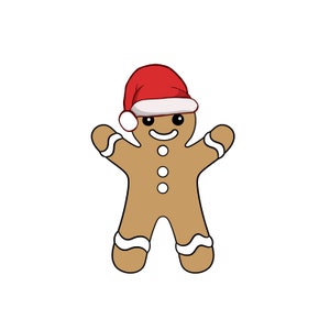 Gingerbread Man SVG Download, SVG PNG Cut file, Christmas Gingerbread Clip art,Cricut silhouette svg, Commercial use, Christmas Clip Art