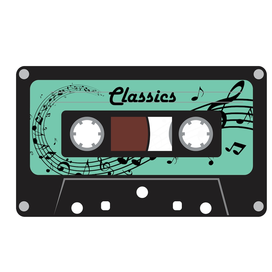Classic Cassette Tape Svg Download, Cassette Tape Clip Art, 1980s ...