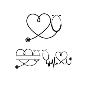 Heart Stethoscope SVG download, Heart Stethoscope bundle Nursing, Nurse, Stethoscope - Instant Digital Download svg, png, Commercial use