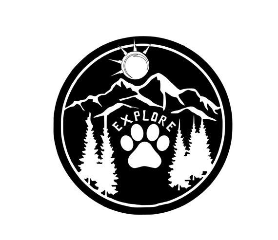 Dog Paw svg Png, download Cricut silhouette, Dog Paw, Dog Hiking instant digital Vector clip art download Hiking Dogs Explore Cut File