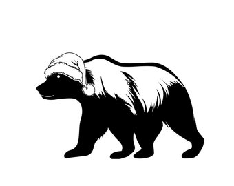 Christmas Bear Santa hat svg file, Bear SVG, Christmas svg file, Bear svg, Christmas cut file, Christmas Animals svg
