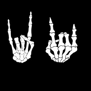 wit Skeleton Rock Bij de hand Download, Cricut Clip art, Png, silhouet vector png clip art Skull skeleton hand