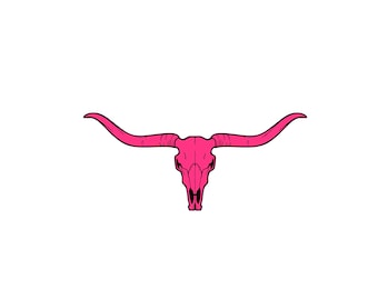 ff3684 pink Cow Skull Svg Download, horn Skull Svg,  Horn Skull png, Desert Cow Skull jpg, Western Bull Skull head skull