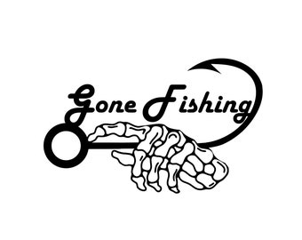 Skeleton Gone Fishing Fishing Hook Svg, saying Svg, Bass Fish Svg, Fisherman Svg. Vector Cut file Cricut, Silhouette, Hook svg Download, SVG