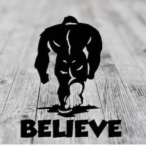 Bigfoot decal believe decal Sasquatch, vinyl decal, YETI sticker, car window decal, decal, laptop sticker, yeti decal, car window decal