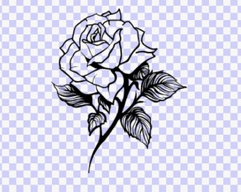 Single Rose Svg, Flower Download Svg png Cut file, Rose, Clip art download, wedding gift, Rose Flower svg, download, cricut svg silhouette