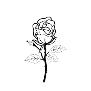 long stem Rose Download Vector Cut File, bmp, png, jpg Cricut, Valentines day, Rose Flower, simple rose svg, Rose Clip art download cricut