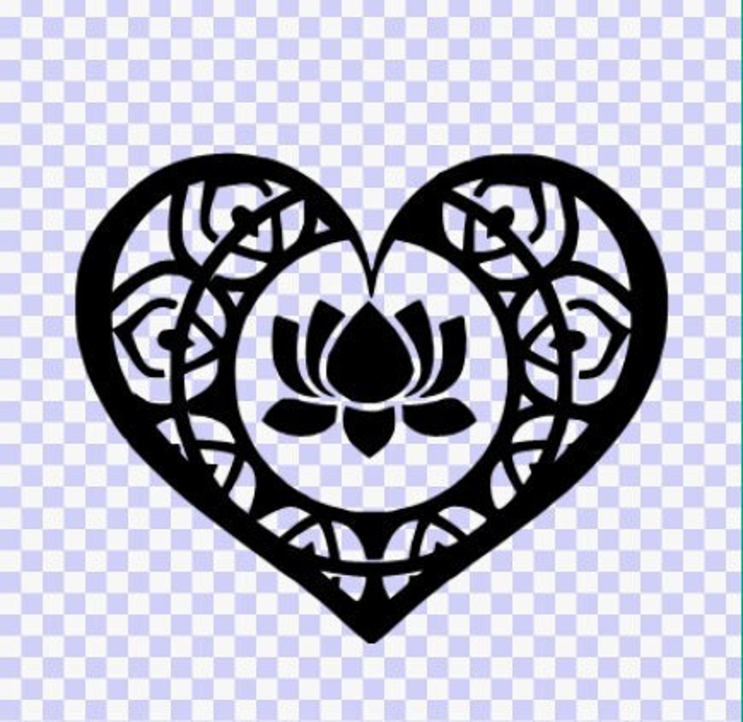Heart Lotus Flower Svg PNG Sacred Geometry Svg Cut File Etsy