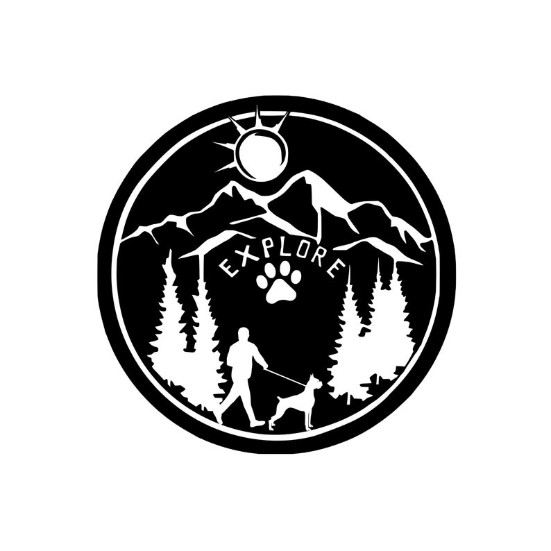 Boxer Dog Svg, PNG Hiking Dog Download, Dog Love Outdoors Explore, Svg ...